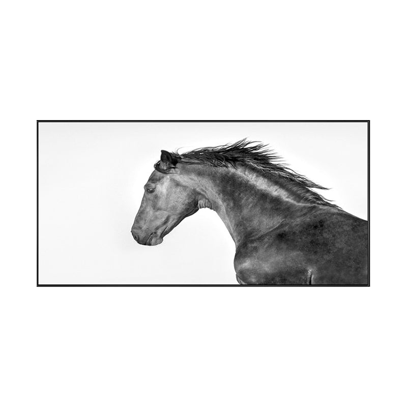 Modern Horse Wall Decor Boys Bedroom Canvas Art Print in Soft Color, Multiple Sizes Clearhalo 'Art Gallery' 'Canvas Art' 'Contemporary Art Gallery' 'Modern' Arts' 1761334