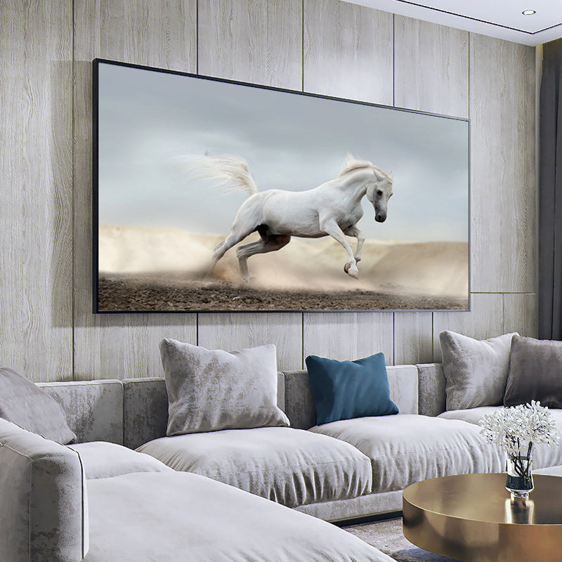 Modern Horse Wall Decor Boys Bedroom Canvas Art Print in Soft Color, Multiple Sizes Brown Clearhalo 'Art Gallery' 'Canvas Art' 'Contemporary Art Gallery' 'Modern' Arts' 1761338