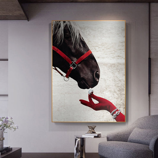 Contemporary Horse's Head View Painting Canvas Textured Brown Wall Art Decor for Guest Room Clearhalo 'Art Gallery' 'Canvas Art' 'Contemporary Art Gallery' 'Modern' Arts' 1761352