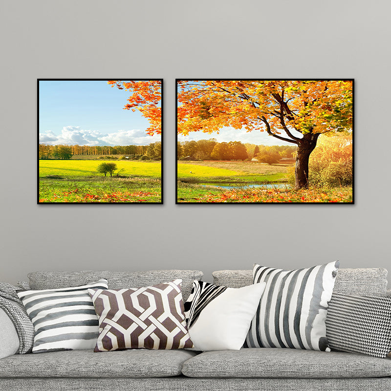 Beautiful Pastoral Landscape Art Print Bedroom Nature Scenery Wall Decor in Bright Color Clearhalo 'Art Gallery' 'Canvas Art' 'Contemporary Art Gallery' 'Modern' Arts' 1761359