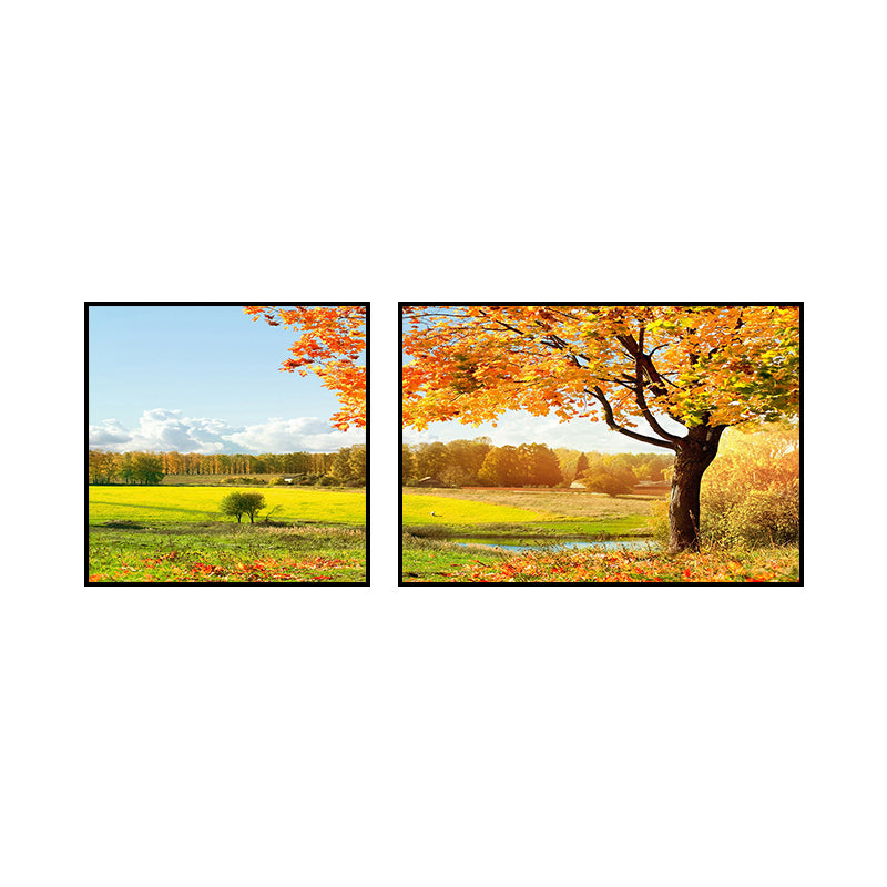 Beautiful Pastoral Landscape Art Print Bedroom Nature Scenery Wall Decor in Bright Color Clearhalo 'Art Gallery' 'Canvas Art' 'Contemporary Art Gallery' 'Modern' Arts' 1761360