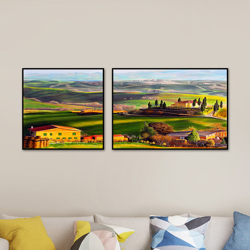 Beautiful Pastoral Landscape Art Print Bedroom Nature Scenery Wall Decor in Bright Color Clearhalo 'Art Gallery' 'Canvas Art' 'Contemporary Art Gallery' 'Modern' Arts' 1761365