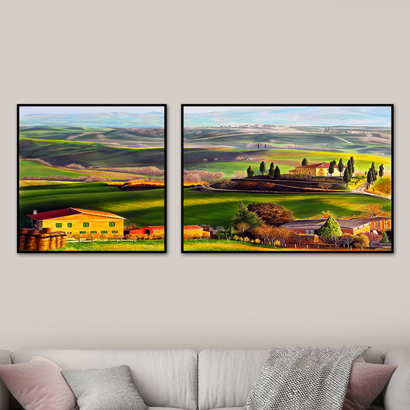 Beautiful Pastoral Landscape Art Print Bedroom Nature Scenery Wall Decor in Bright Color Clearhalo 'Art Gallery' 'Canvas Art' 'Contemporary Art Gallery' 'Modern' Arts' 1761366