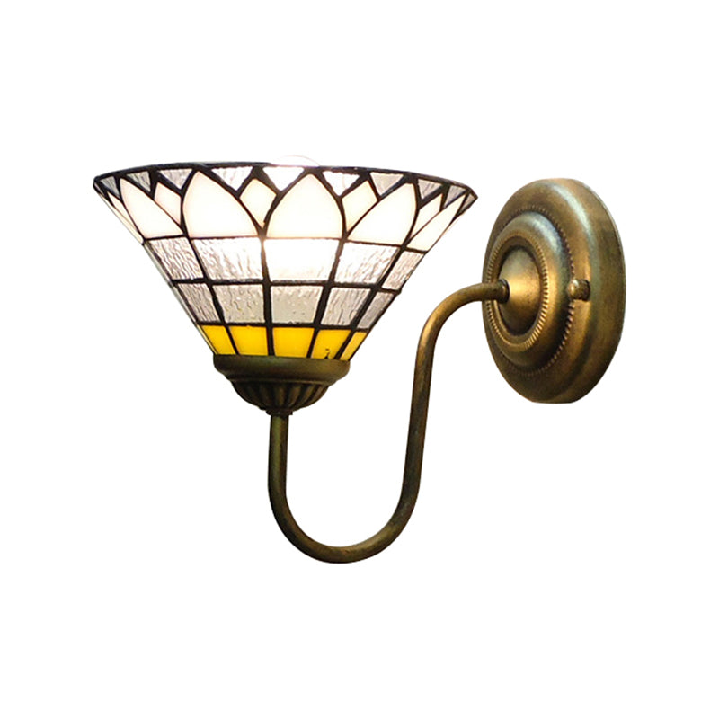 1 Head Wall Light Fixture Baroque Lotus Clear Dimple Glass Sconce Light for Hallway Clearhalo 'Industrial' 'Middle century wall lights' 'Tiffany wall lights' 'Tiffany' 'Wall Lamps & Sconces' 'Wall Lights' Lighting' 176137