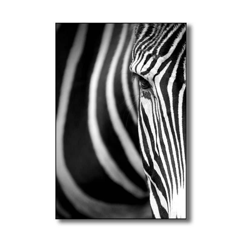 Photography Zebra Canvas Wall Art Soft Color Vintage Style Painting for Living Room Clearhalo 'Arts' 'Canvas Art' 1761375
