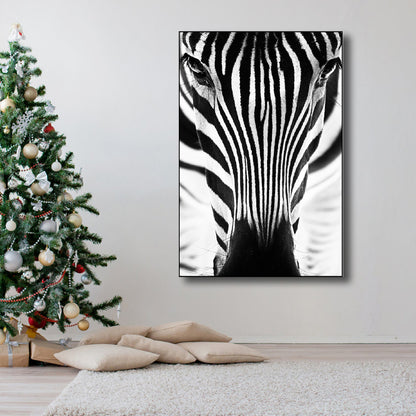 Photography Zebra Canvas Wall Art Soft Color Vintage Style Painting for Living Room Grey Clearhalo 'Arts' 'Canvas Art' 1761378