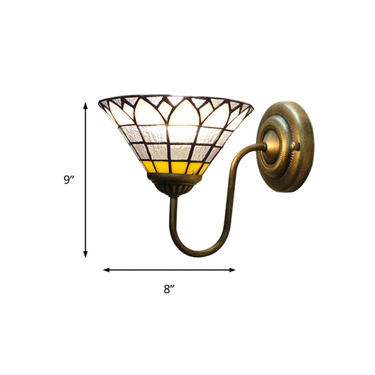 1 Head Wall Light Fixture Baroque Lotus Clear Dimple Glass Sconce Light for Hallway Clearhalo 'Industrial' 'Middle century wall lights' 'Tiffany wall lights' 'Tiffany' 'Wall Lamps & Sconces' 'Wall Lights' Lighting' 176139