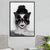 Vlindermasker meisje muur decor vintage canvas textured schilderij in grijze, meerdere maten