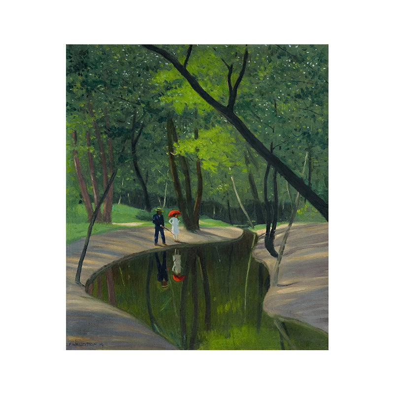 Green Botanics Canvas Art Forest Creek Nordic Textured Wall Decor for Sitting Room Clearhalo 'Arts' 'Canvas Art' 1761439