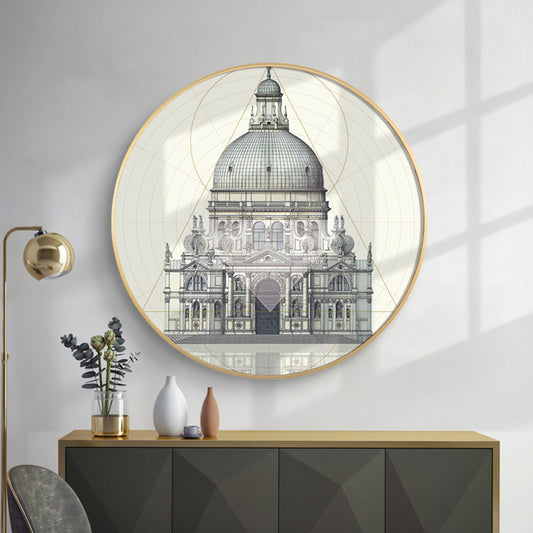 Landmark Building Wall Decor World Culture Textured Bedroom Canvas Print, Multiple Sizes Light Green