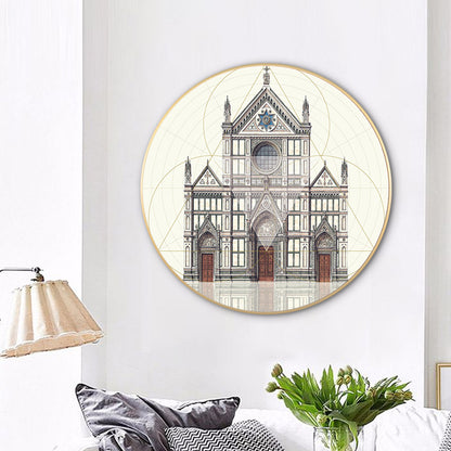 Landmark Building Wall Decor World Culture Textured Bedroom Canvas Print, Multiple Sizes Brown Clearhalo 'Arts' 'Canvas Art' 1761485