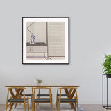 Gray Cabinet Wrapped Canvas Textured Scandinavian Stylish Dining Room Wall Art Decor Clearhalo 'Arts' 'Canvas Art' 1761519