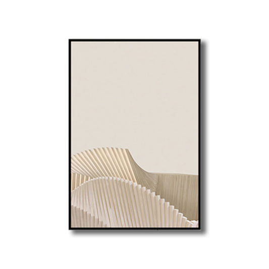 Light Beige Origami Wall Art Abstract Minimalistic Textured Canvas Print for Living Room Clearhalo 'Art Gallery' 'Canvas Art' 'Contemporary Art Gallery' 'Modern' Arts' 1761542
