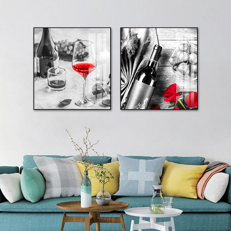 Photo Drinks Wall Art Set Bright Color Contemporary Canvas Print for Dining Room Clearhalo 'Art Gallery' 'Canvas Art' 'Contemporary Art Gallery' 'Modern' Arts' 1761597