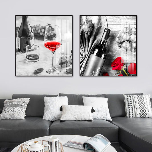 Photo Drinks Wall Art Set Bright Color Contemporary Canvas Print for Dining Room Clearhalo 'Art Gallery' 'Canvas Art' 'Contemporary Art Gallery' 'Modern' Arts' 1761598