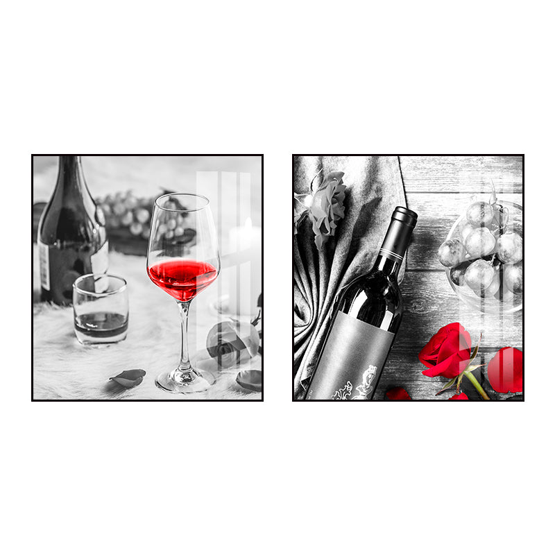 Photo Drinks Wall Art Set Bright Color Contemporary Canvas Print for Dining Room Clearhalo 'Art Gallery' 'Canvas Art' 'Contemporary Art Gallery' 'Modern' Arts' 1761599