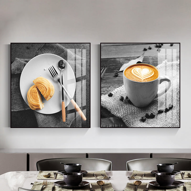Photo Drinks Wall Art Set Bright Color Contemporary Canvas Print for Dining Room Orange Clearhalo 'Art Gallery' 'Canvas Art' 'Contemporary Art Gallery' 'Modern' Arts' 1761605