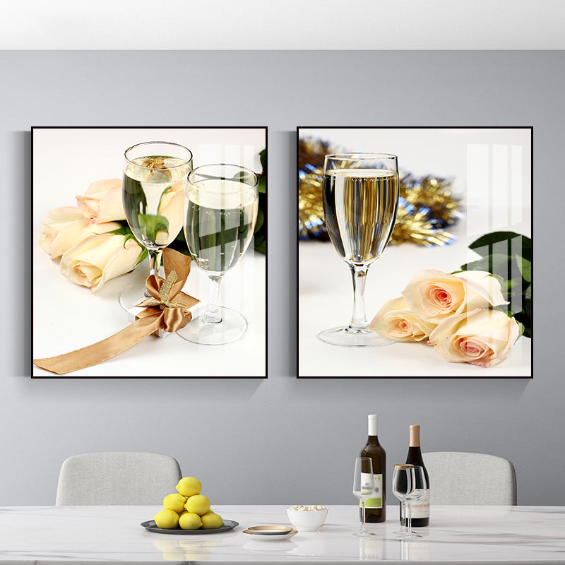 Photo Drinks Wall Art Set Bright Color Contemporary Canvas Print for Dining Room Yellow Clearhalo 'Art Gallery' 'Canvas Art' 'Contemporary Art Gallery' 'Modern' Arts' 1761609