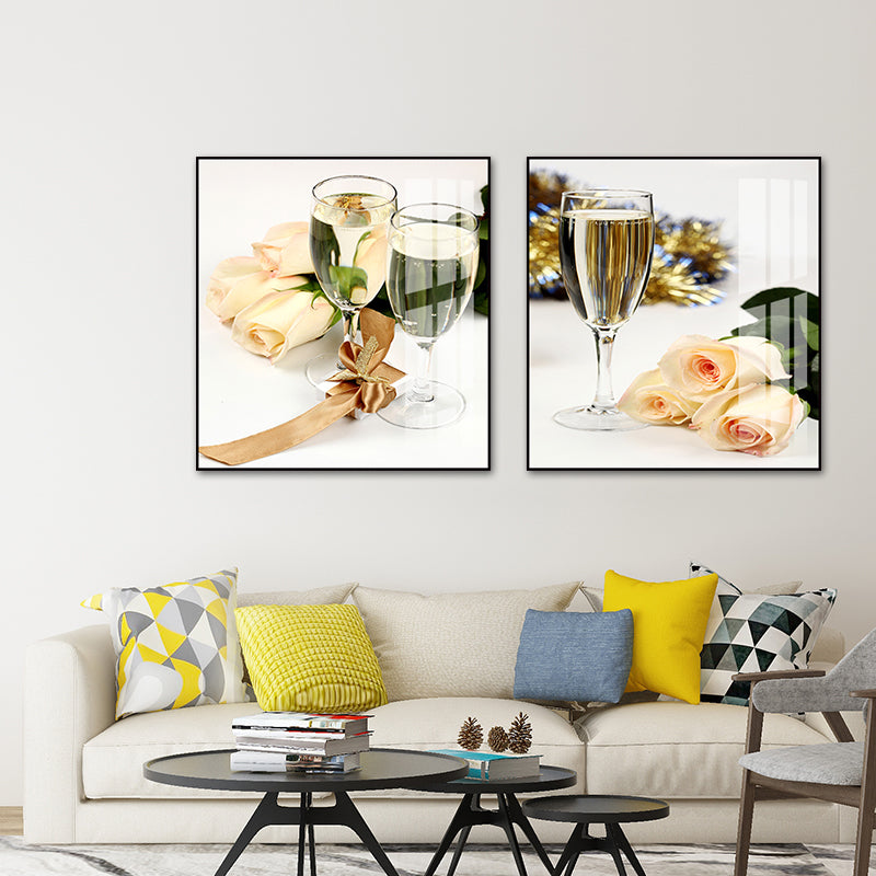 Photo Drinks Wall Art Set Bright Color Contemporary Canvas Print for Dining Room Clearhalo 'Art Gallery' 'Canvas Art' 'Contemporary Art Gallery' 'Modern' Arts' 1761610
