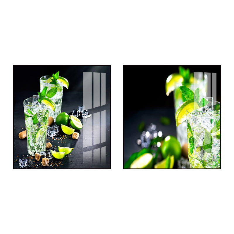 Photo Drinks Wall Art Set Bright Color Contemporary Canvas Print for Dining Room Clearhalo 'Art Gallery' 'Canvas Art' 'Contemporary Art Gallery' 'Modern' Arts' 1761616