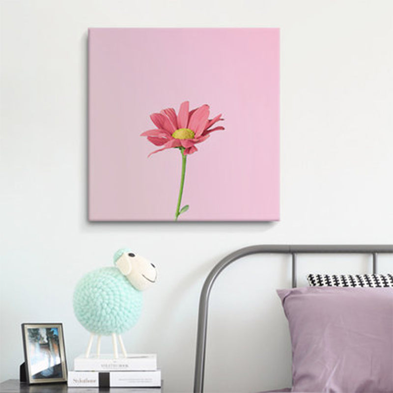Floral Design Art Print Contemporary Style Canvas Textured Painting in Soft Color Pink Clearhalo 'Art Gallery' 'Canvas Art' 'Contemporary Art Gallery' 'Modern' Arts' 1761630