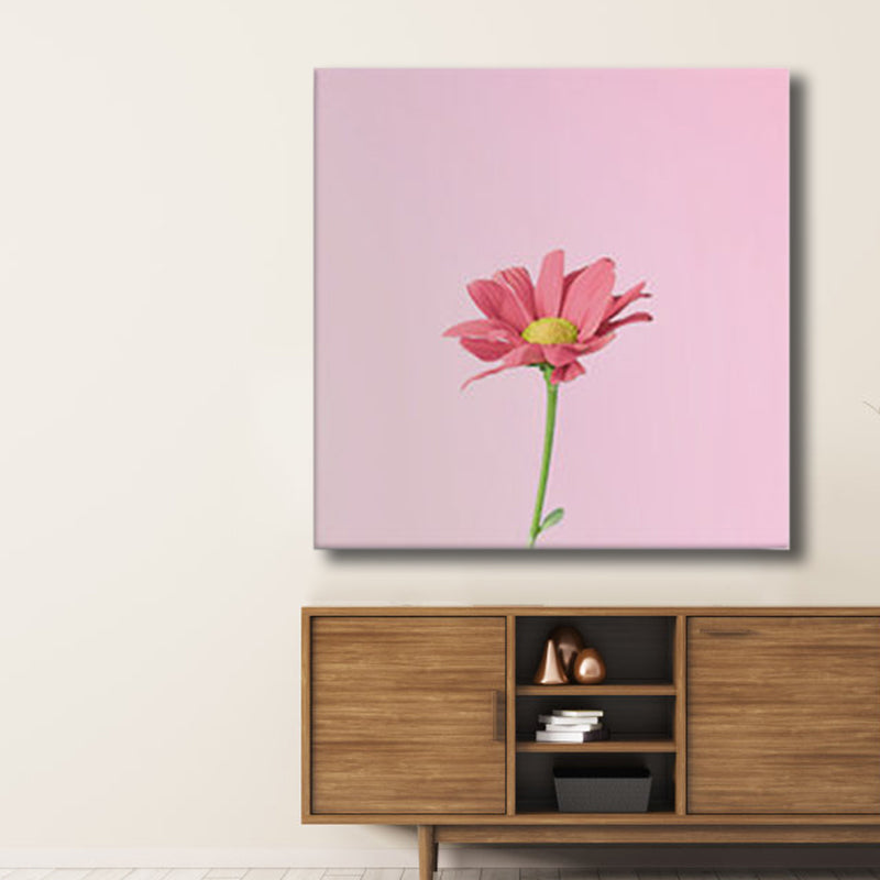 Floral Design Art Print Contemporary Style Canvas Textured Painting in Soft Color Clearhalo 'Art Gallery' 'Canvas Art' 'Contemporary Art Gallery' 'Modern' Arts' 1761631