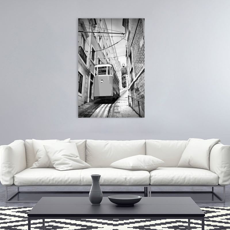 Textured Famous Landmarks Art Print Canvas Vintage Style Painting for Girls Bedroom Light Gray Clearhalo 'Arts' 'Canvas Art' 1761655