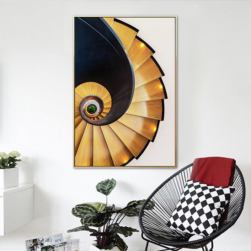 Modern Revolving Staircase Canvas Pastel Color Bedroom Wall Decor, Multiple Sizes Clearhalo 'Art Gallery' 'Canvas Art' 'Contemporary Art Gallery' 'Modern' Arts' 1761661