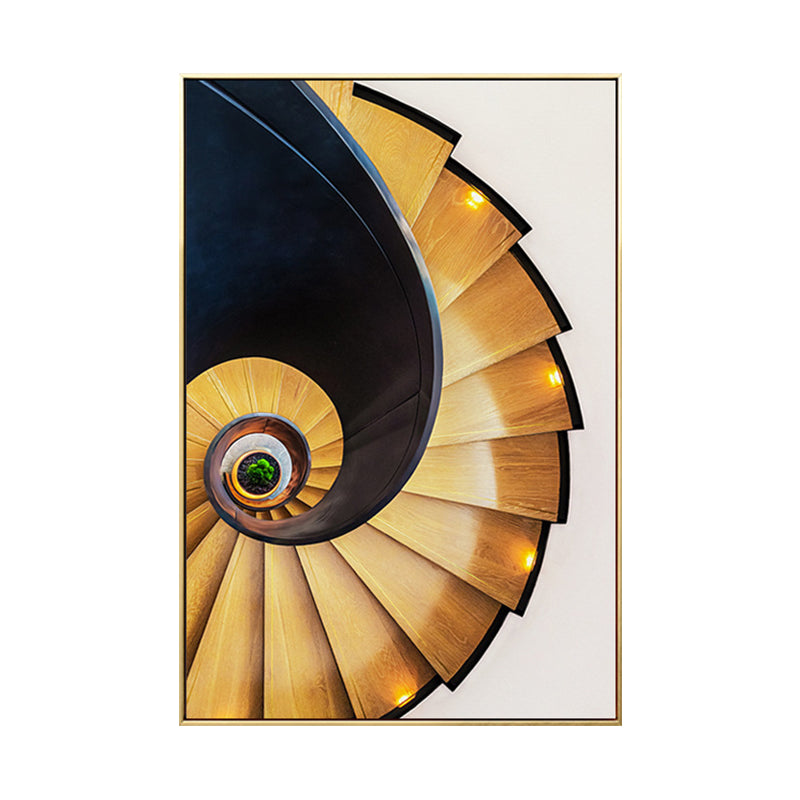 Modern Revolving Staircase Canvas Pastel Color Bedroom Wall Decor, Multiple Sizes Clearhalo 'Art Gallery' 'Canvas Art' 'Contemporary Art Gallery' 'Modern' Arts' 1761662