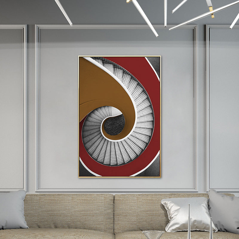 Modern Revolving Staircase Canvas Pastel Color Bedroom Wall Decor, Multiple Sizes Clearhalo 'Art Gallery' 'Canvas Art' 'Contemporary Art Gallery' 'Modern' Arts' 1761667