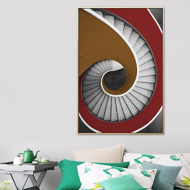 Modern Revolving Staircase Canvas Pastel Color Bedroom Wall Decor, Multiple Sizes Clearhalo 'Art Gallery' 'Canvas Art' 'Contemporary Art Gallery' 'Modern' Arts' 1761668