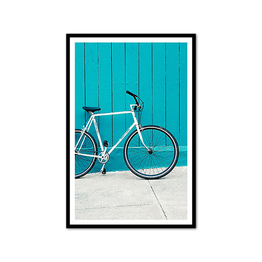 Contemporary Bicycle Wall Art Decor Boys Bedroom Wrapped Canvas in Blue, Multiple Sizes Clearhalo 'Art Gallery' 'Canvas Art' 'Contemporary Art Gallery' 'Modern' Arts' 1761673