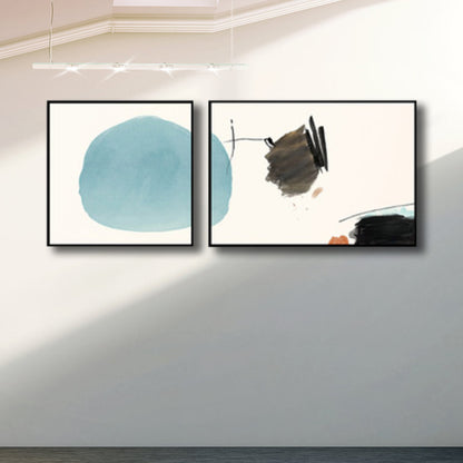 Brush Stroke Wall Decor Contemporary Art Canvas Multi-Piece Painting in Soft Color Blue Clearhalo 'Arts' 'Canvas Art' 1761694