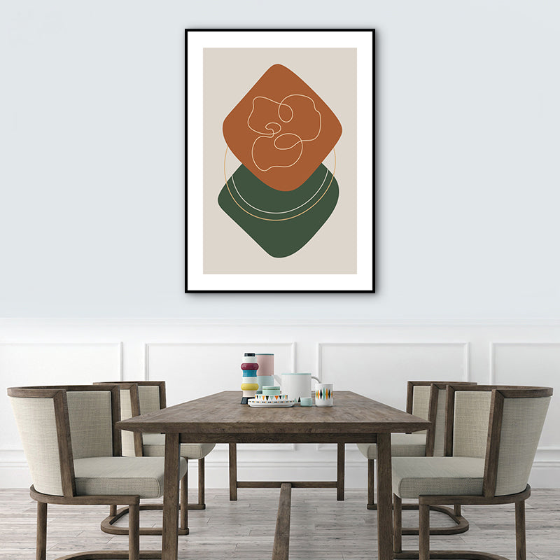 Dark Color Nordic Canvas Print Geometric Pattern Wall Art Decor for Sitting Room Clearhalo 'Art Gallery' 'Canvas Art' 'Contemporary Art Gallery' 'Modern' Arts' 1761757