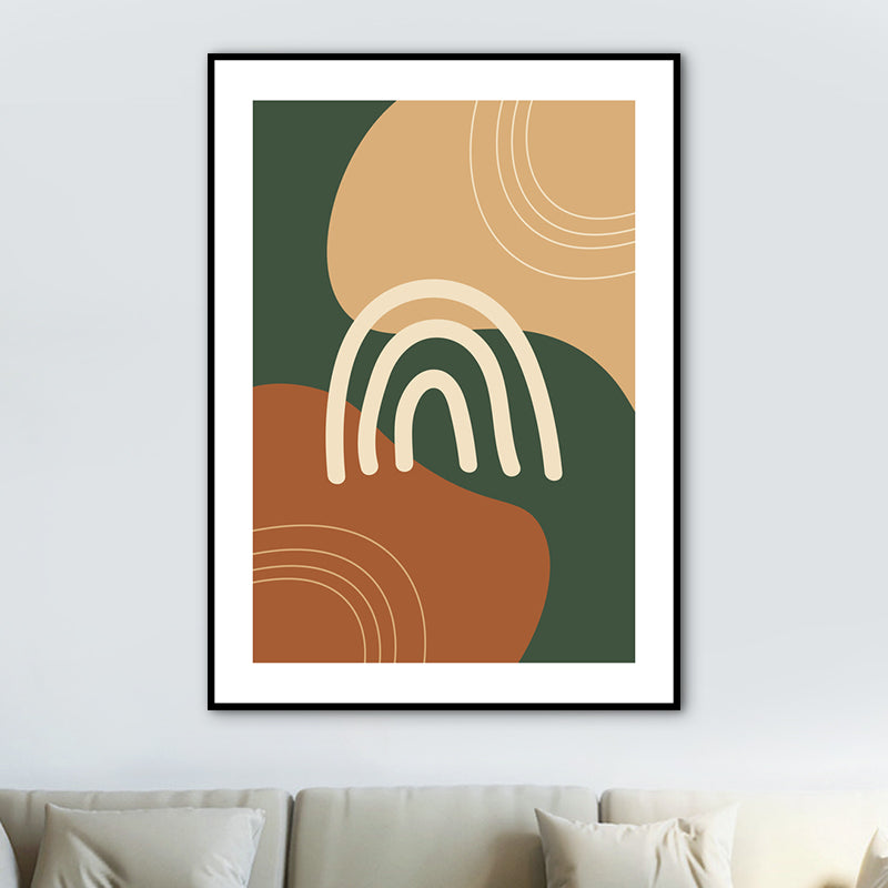 Dark Color Nordic Canvas Print Geometric Pattern Wall Art Decor for Sitting Room Light Brown Clearhalo 'Art Gallery' 'Canvas Art' 'Contemporary Art Gallery' 'Modern' Arts' 1761763