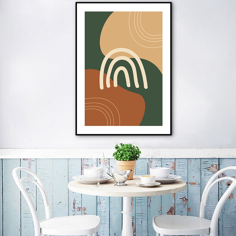 Dark Color Nordic Canvas Print Geometric Pattern Wall Art Decor for Sitting Room Clearhalo 'Art Gallery' 'Canvas Art' 'Contemporary Art Gallery' 'Modern' Arts' 1761765