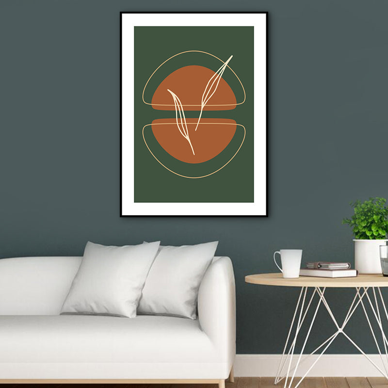 Dark Color Nordic Canvas Print Geometric Pattern Wall Art Decor for Sitting Room Green Clearhalo 'Art Gallery' 'Canvas Art' 'Contemporary Art Gallery' 'Modern' Arts' 1761767