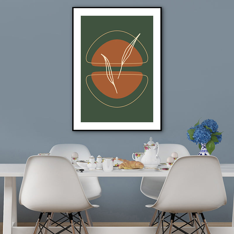 Dark Color Nordic Canvas Print Geometric Pattern Wall Art Decor for Sitting Room Clearhalo 'Art Gallery' 'Canvas Art' 'Contemporary Art Gallery' 'Modern' Arts' 1761769