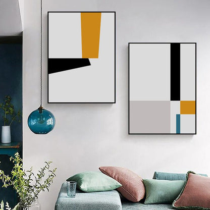 Illustration Geometric Art Print Textured Minimalism Living Room Canvas in Light Color Black Clearhalo 'Art Gallery' 'Canvas Art' 'Contemporary Art Gallery' 'Modern' Arts' 1761771