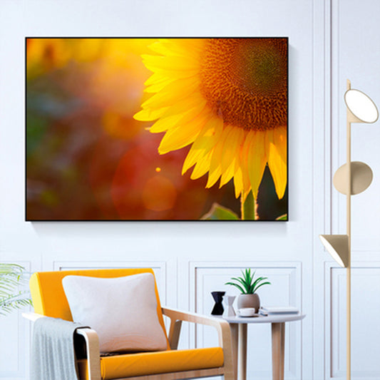 Textured Sunflower Canvas Art Modernism Wall Decor for Girls Bedroom, Multiple Sizes Yellow Clearhalo 'Art Gallery' 'Canvas Art' 'Contemporary Art Gallery' 'Modern' Arts' 1761789