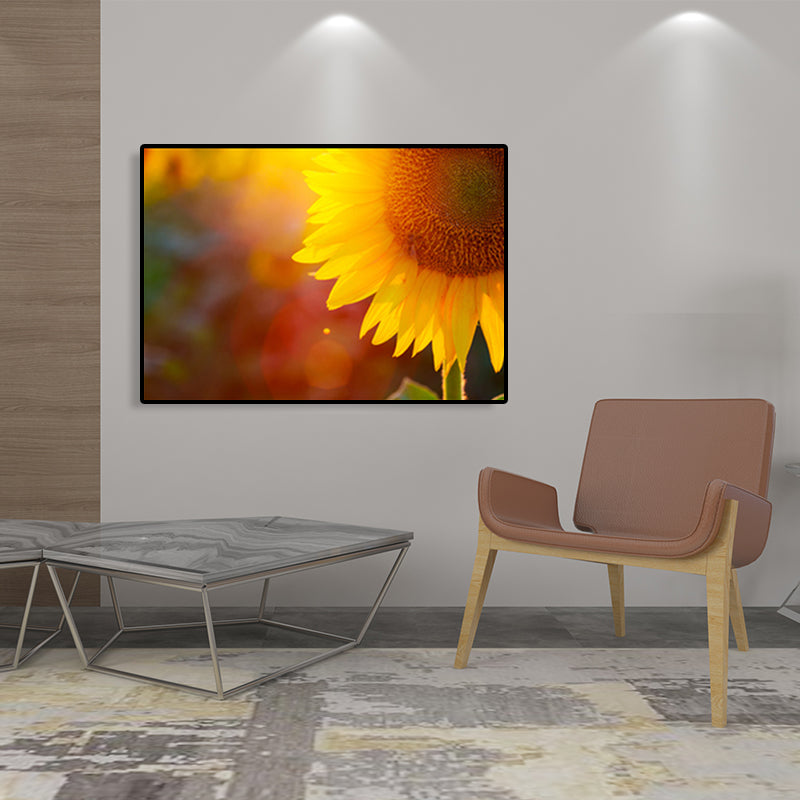 Textured Sunflower Canvas Art Modernism Wall Decor for Girls Bedroom, Multiple Sizes Clearhalo 'Art Gallery' 'Canvas Art' 'Contemporary Art Gallery' 'Modern' Arts' 1761791