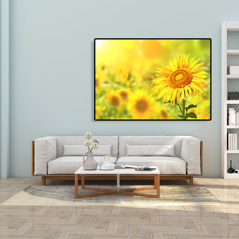 Textured Sunflower Canvas Art Modernism Wall Decor for Girls Bedroom, Multiple Sizes Clearhalo 'Art Gallery' 'Canvas Art' 'Contemporary Art Gallery' 'Modern' Arts' 1761798