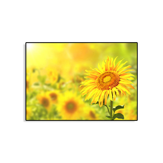 Textured Sunflower Canvas Art Modernism Wall Decor for Girls Bedroom, Multiple Sizes Clearhalo 'Art Gallery' 'Canvas Art' 'Contemporary Art Gallery' 'Modern' Arts' 1761799