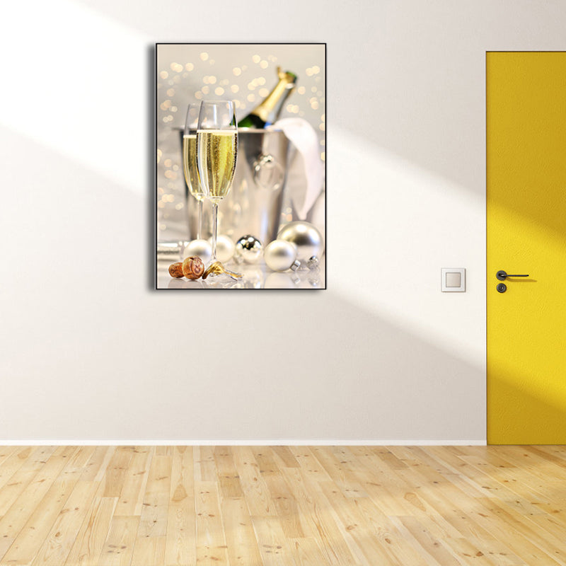 Banquet Champagne Glasses Art Print Modern Stylish Textured Canvas for Dining Room Clearhalo 'Art Gallery' 'Canvas Art' 'Contemporary Art Gallery' 'Modern' Arts' 1761801