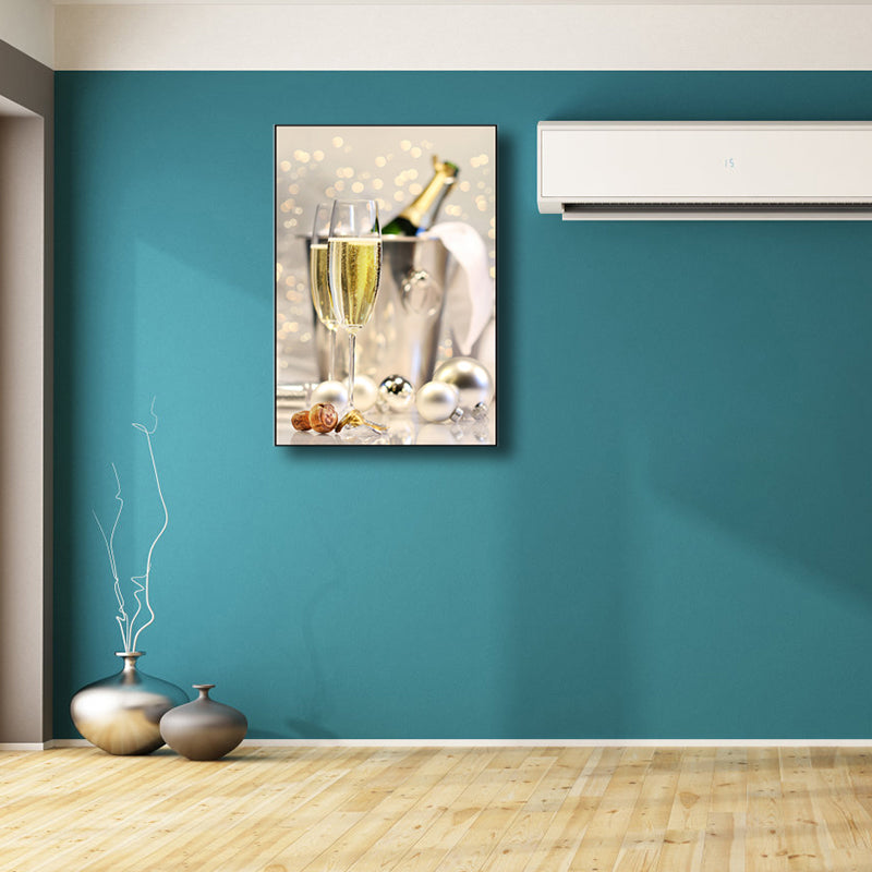 Banquet Champagne Glasses Art Print Modern Stylish Textured Canvas for Dining Room Clearhalo 'Art Gallery' 'Canvas Art' 'Contemporary Art Gallery' 'Modern' Arts' 1761802
