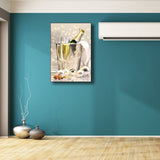 Banquet Champagne Glasses Art Print Modern Stylish Textured Canvas for Dining Room Clearhalo 'Art Gallery' 'Canvas Art' 'Contemporary Art Gallery' 'Modern' Arts' 1761802