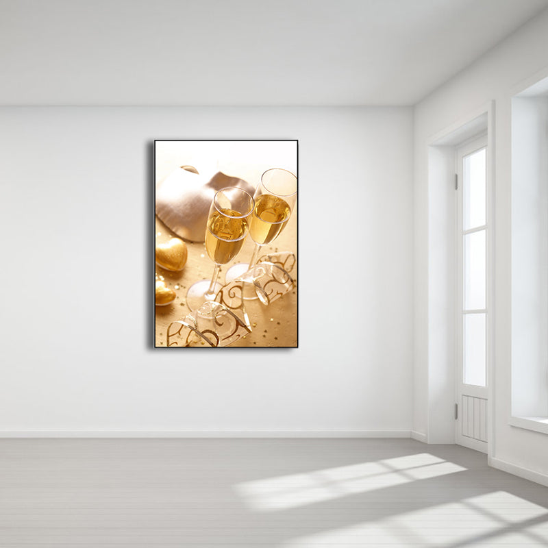 Banquet Champagne Glasses Art Print Modern Stylish Textured Canvas for Dining Room Clearhalo 'Art Gallery' 'Canvas Art' 'Contemporary Art Gallery' 'Modern' Arts' 1761809