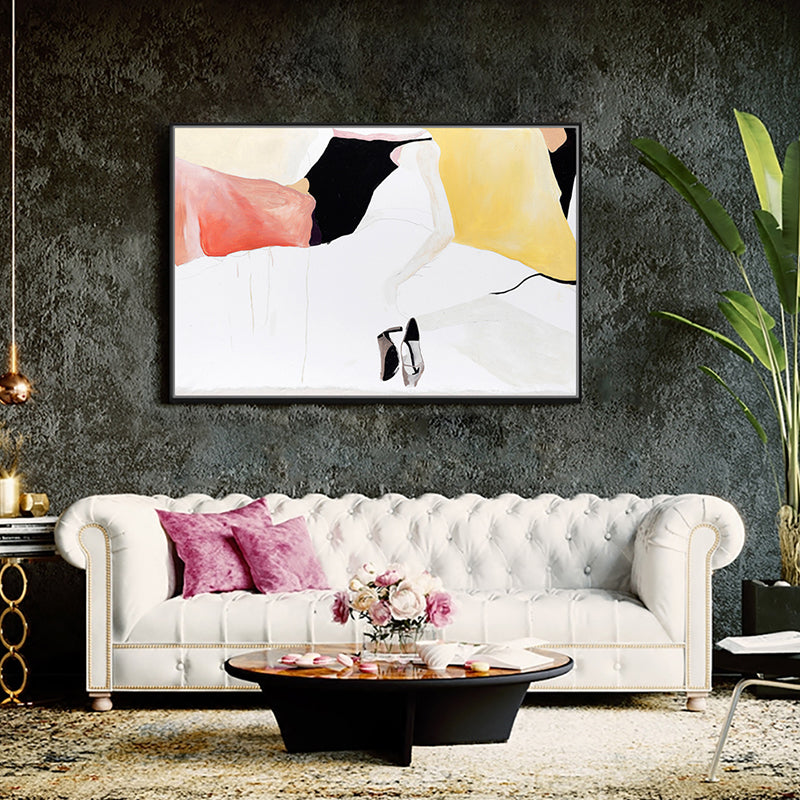 Irregular Color Lump Wall Decor Scandinavian Canvas Textured Art Print in Soft Color White 20" x 28" Clearhalo 'Arts' 'Canvas Art' 1761834