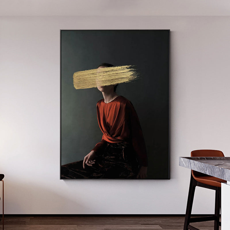 Contemporary Girl Canvas Print Figure Pastel Color Wall Decor, Multiple Sizes Options Grey Clearhalo 'Art Gallery' 'Canvas Art' 'Contemporary Art Gallery' 'Modern' Arts' 1761840