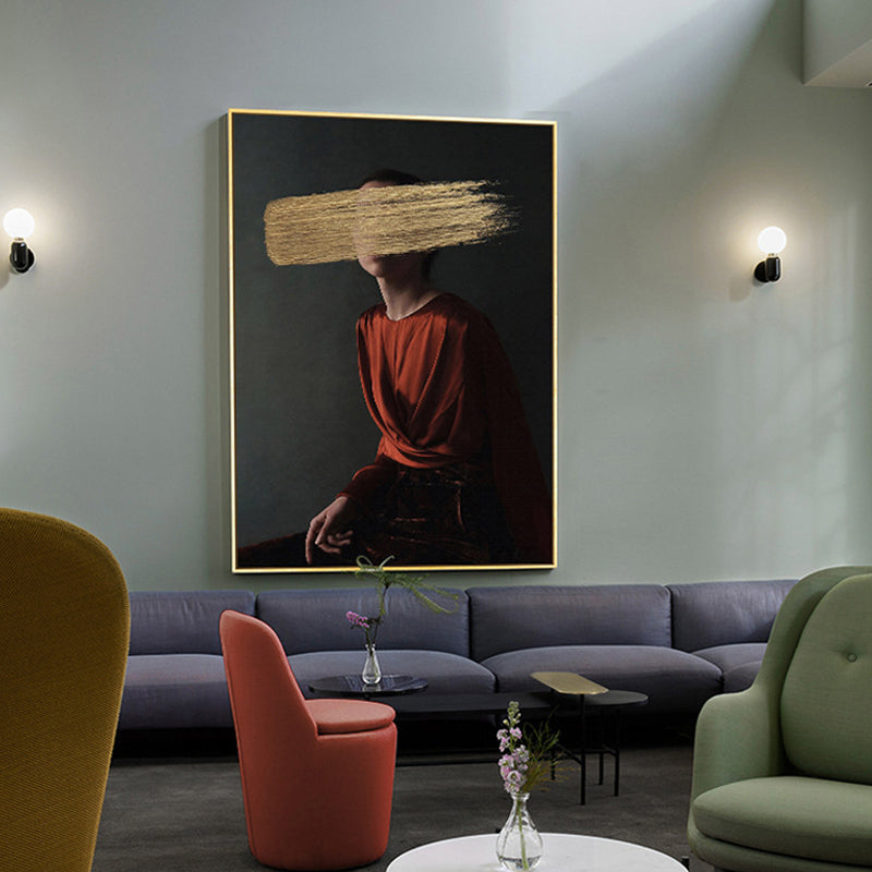 Contemporary Girl Canvas Print Figure Pastel Color Wall Decor, Multiple Sizes Options Clearhalo 'Art Gallery' 'Canvas Art' 'Contemporary Art Gallery' 'Modern' Arts' 1761841